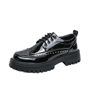 Chaussures plates en cuir de qualité supérieure pour homme, style mocassins, à enfiler, avec semelle en caoutchouc amortie, pour affaires, mariage, mode automne-hiver-printemps, vente en gros - Product Image 1