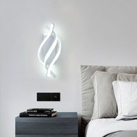 Lampu Dinding LED Spiral Aluminium Modern+PC 3 Warna Pencahayaan Putih/Hitam Kamar Tidur Kepala Tempat Tidur Ruang Tamu Koridor