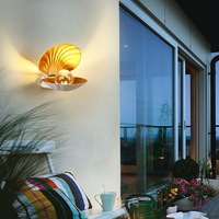 Lampe murale extérieure Tsinye Square Cylinder Seashell, IP65, étanche, solaire, LED, en alliage d'aluminium, moderne, décorative, pour jardin, patio