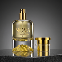 Botol Parfum Kaca Silinder Transparan Mewah 30ml 50ml 100ml Botol Semprot Kosong Custom dengan Tutup Semprotan Kabut Halus Kemasan