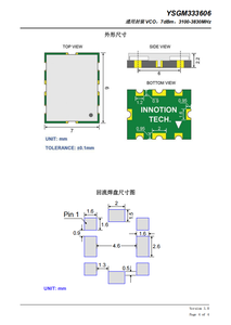 YSGM333606 Composant électronique VCO Oscillateur contrôlé en tension 8dBm 3100-3800MHz 3200-3600MHz - Product Image 3