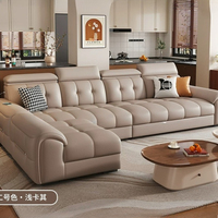 Fauteuil inclinable en cuir tufté manuel, canapé individuel réglable avec porte-gobelet latéral pour home cinéma et salon