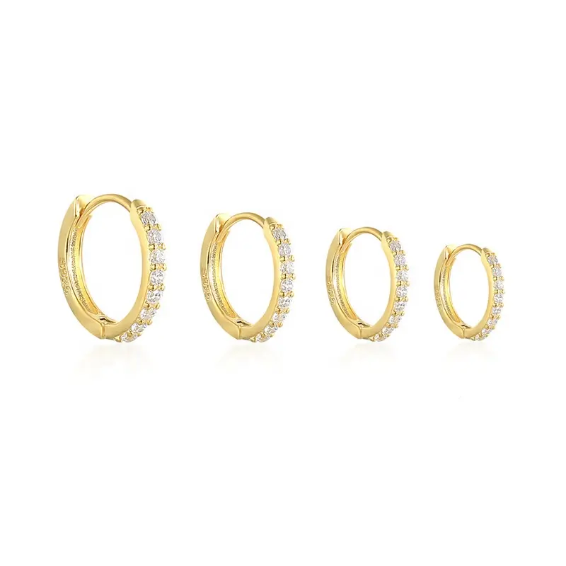 CANNER זהב 925 סטרלינג כסף מעצב קטן 18K מצופה לנשים סיטונאי יהלומי תכשיטי גדול עבור בנות זירקון חישוק עגיל