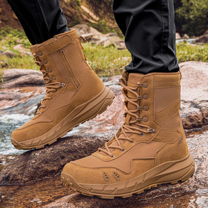 TSB108 Dark Brown Lightweight Breathable Zipper Tactical Desert <b>Hiking</b> <b>Boots</b> Durable Outdoor Walking <b>Boots</b> For Men - Product Image 5
