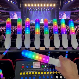 Stage Controlled Glow <b>Sticks</b> Remote Control Battery Powered Colorful Concert Cheering Props High Brightness Music <b>Lights</b> - Product Image 1