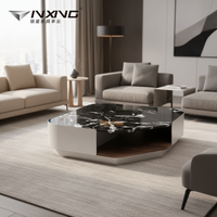 Table basse en marbre naturel YinXing C862 avec pieds en métal, design minimaliste, montage facile pour salon, meubles de maison