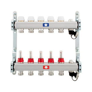 Collecteur pré-assemblé avec débitmètres, 6 voies de drainage et de ventilation, 1 x 3/4, pièces de système CVC - Product Image 1