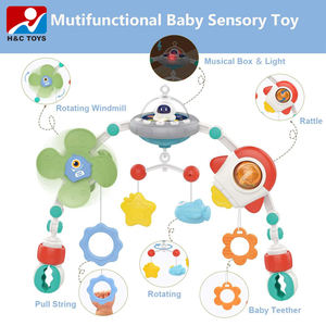 Poussette nouveau-né <span class=keywords><strong>arche</strong></span> de jeu sensorielle avec activité musique veilleuse jouet suspendu en plastique souple berceau <span class=keywords><strong>Mobile</strong></span> pour bébé - Product Image 2