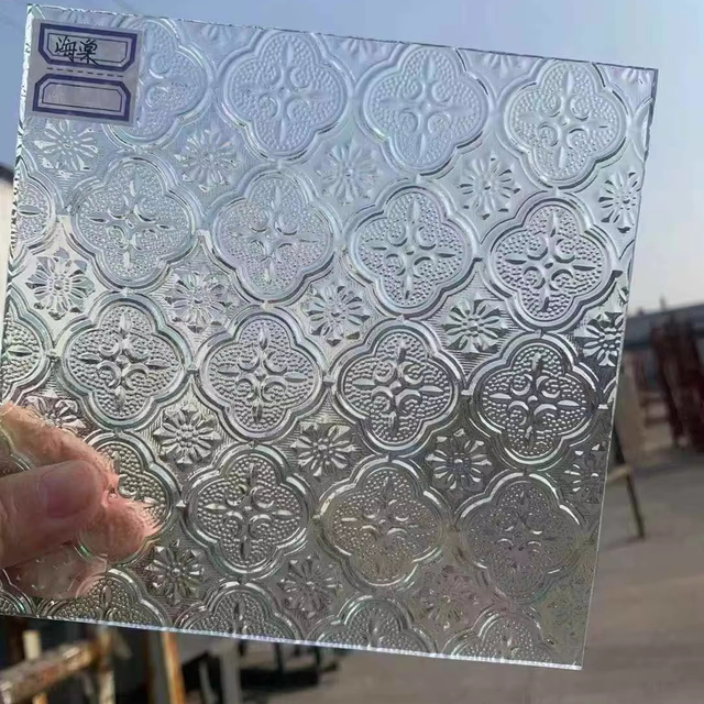 Patterned Tempered Glass 5-12mm | Clear Frosted Designs for Bathroom Curtain Wall Decoration | CE Approved | Customizable Colors