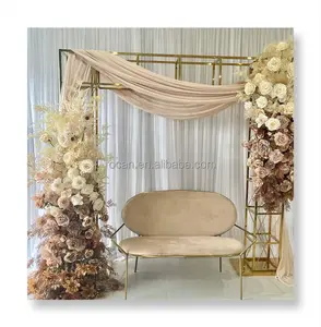 शादी के फूल आर्क फ़्रेम शादी की आपूर्ति सोने सहारा चरण पृष्ठभूमि पुष्पांजलि दौर कट्टर पृष्ठभूमि शादी की सजावट