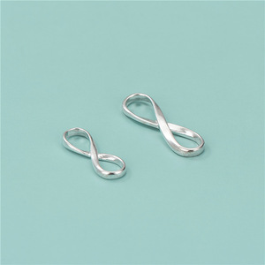 Breloque numéro 8 <span class=keywords><strong>E609</strong></span> avec anneau de saut permanent s925 en argent sterling cz pendentifs à breloques pour bijoux bricolage - Product Image 4