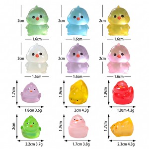 Figurines de poussins en résine phosphorescente en gros, miniatures d'animaux de ferme mignons, décorations de jardin, artisanat DIY, cadeaux de Noël - Product Image 2