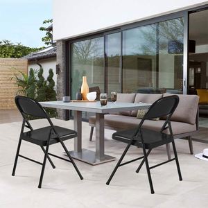 Wholesale Cheap Outdoor Stackable Black Steel All Metal <strong>Folding</strong> Garden <strong>Chair</strong> for Events - Product Image 5