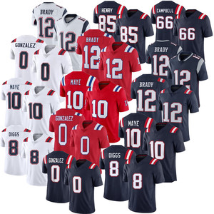 Jersey Sepak Bola Pria New England 2026 10 Drake Maye 12 Tom Brady 8 Stefon Diggs Jersey Tim Sepak Bola Amerika Jahitan - Product Image 1
