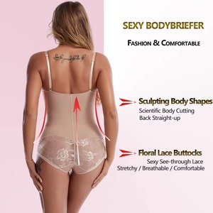 Body modellante da donna con reggiseno integrato, supporto a ferretto, vita a cappuccio, senza cuciture, controllo pancia, in pizzo, effetto push-up glutei - Product Image 4