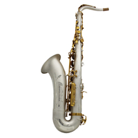 Saxophone ténor professionnel en Si bémol Eastern Music, finition argent satiné, clés dorées