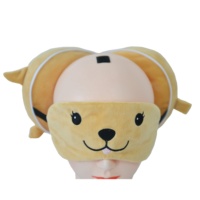 Oreiller de voyage 2-en-1 multifonctionnel en peluche douce en forme de cochon avec masque pour les yeux pour voiture et avion, pour enfants et adultes