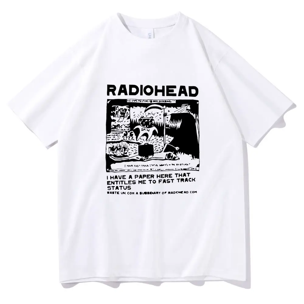 Radiohead T Shirt Men Fashion Summer Cotton T-shirts Hip Hop Tops Arctic Monkeys Tees Women Tops Rock Boy Camisetas Hombre