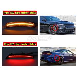 4 luces intermitentes laterales delanteras y traseras para parachoques de coche Dodge Charger 2015-2018, luces de señal de giro para guardabarros y pasos de rueda - Product Image 6