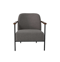 Fauteuil lounge en tissu ultra confortable avec structure métallique robuste, chaise individuelle pour les espaces commerciaux et hôteliers