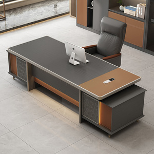 Scrivania Direzionale Moderna di Lusso Eco-Sostenibile con Cassetti, Grande Tavolo da Ufficio per Dirigenti con Dettagli in Pelle, Set di Mobili di Alta Gamma per CEO, Garanzia 10 Anni - Product Image 3