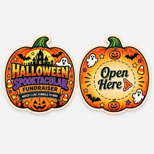 Billets de jeu personnalisés sur le thème d'Halloween, impression recto-verso, cartes à déchirer de haute qualité, billets de loterie gagnants, cartes à languette - Product Image 2