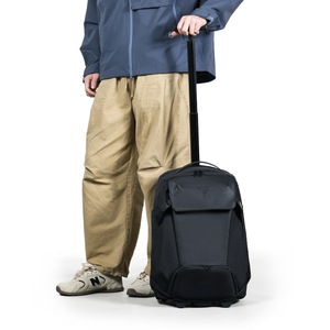 Large Capacity Trolley <b>Backpack</b> <b>Waterproof</b> Oxford Cloth 36-55L Middle Size Business Travel Bag <b>Black</b> Solid Color - Product Image 1