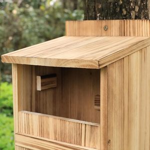 Yüksek kaliteli baykuş evi dayanıklı açık-hava ahşap <span class=keywords><strong>Birdhouse</strong></span> 14 "L X 8" W X 7.2 "H kolay asmak Pet mobilya yağmur suyu için drenaj deliği - Product Image 4