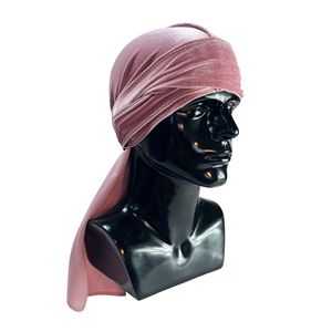 Bán Buôn Tùy Chỉnh Sang Trọng Đàn Hồi 360 Sóng Mềm Nhung Dài Đuôi Dây Đeo Headwraps Người Đàn Ông Durags Cho Nam Giới Nhung - Product Image 2