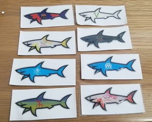 Autocollants en vinyle de requin de dessin animé, impression numérique, matériau PVC, imperméables, laminage brillant, cadeaux promotionnels - Product Image 4