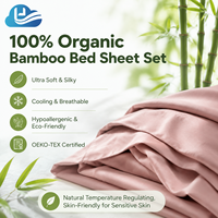 Parure de draps 4 pièces Cloudland 100% bambou bio, design à poches profondes, coins élastiques, certifiée OEKO-TEX, fibres hypoallergéniques, 300TC
