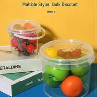 Seaux, fûts et bacs en plastique vides de qualité alimentaire avec couvercle et poignée, récipients à yaourt, couvercles en plastique à ouverture facile