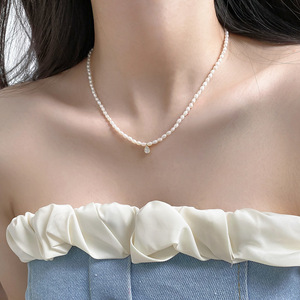 Collar de Perlas de Plata S925, Edición Coreana, Estilo Fresco y Pequeño, Joyería de Verano, Collar de Cuentas Dulce y Hermoso D8706 - Product Image 1