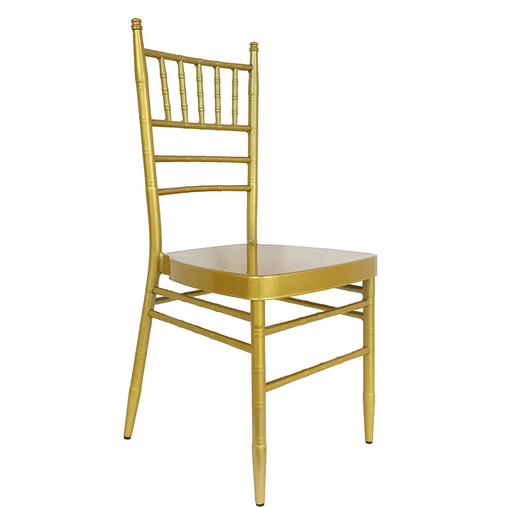 Chiavari Tiffany Chairs Dining Gold Aluminum Wholesale Modern Banquet Stacking Outdoor Events Wedding Hotel Furniture