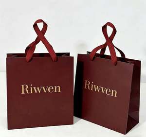 Bolsas de Papel Borgoña de Lujo de Alta Calidad para Perfumes, Relojes, Zapatos, Joyería, Cosméticos, Elegantes Envases de Papel para Compras - Product Image 6