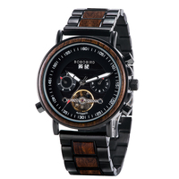 Reloj de Pulsera Mecánico de Lujo de Primera Marca BOBO BIRD, Movimiento Transparente, Diseño Deportivo Moderno para Hombre y Mujer con Correa de Cuero