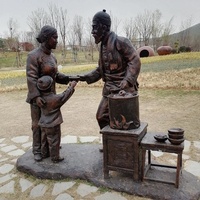 Escultura de Figura de Trabajador de Bronce Moderna y Tradicional Personalizada, OEM ODM, Fundida a Mano, Chapada en Oro, Decoración para Parques Industriales