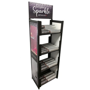 China Custom <strong>4</strong> Tier Wallpaper Roll Display Stand Metal Black With Head Holder Floor Standing Roll <strong>Paper</strong> Display Rack <strong>Shelves</strong> - Product Image 6