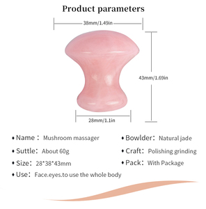 Offre Spéciale Gua Sha en forme de champignon 100% pierre de Jade naturelle Quartz <span class=keywords><strong>Rose</strong></span> Gua Sha grattage pour Anti-âge - Product Image 2