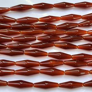 Arroz de cono puntiagudo de ágata de Calcedonia roja de 8X25MM para joyería de moda y extravagante Aproximadamente: 380mm/STR - Product Image 2
