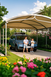 Pvdf màng xe cấu trúc bóng râm thiết kế kim loại bền cho nhà để xe khách sạn biệt thự - Product Image 6