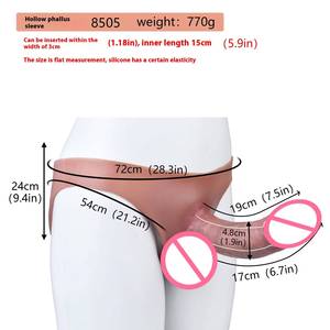 Set Dildo silikon tali untuk pria, celana segitiga lembut dengan produk mainan seks dewasa <span class=keywords><strong>Penis</strong></span> berongga - Product Image 3