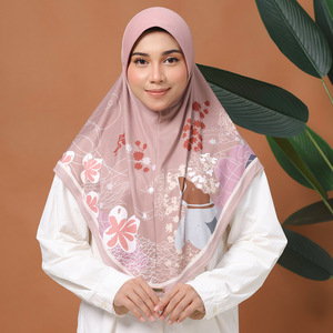 Hiyab Floral Estampado de una Cara de Alta Calidad para Niños, Pañuelo de Cabeza de Chifón Suave y Agradable al Tacto para Mujeres Musulmanas, Turbante de Tela Romana - Product Image 6
