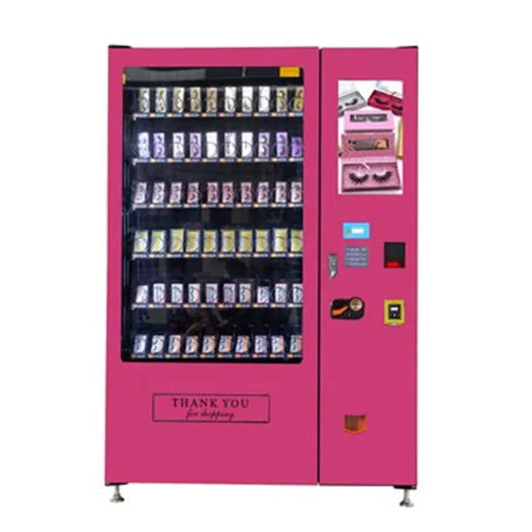 Custom Design Pink False Lashes Hair Bundles Wigs Beauty Vending Machine In Shopping Mall