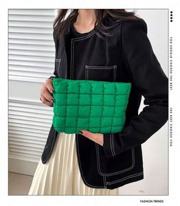 2024 Custom Logo Winter Down Cotton Soft Light Weight Nylon Puffer Puffy Fluffy Quilted Makeup Cosmetic Bag Travel Make up - Product Image 6