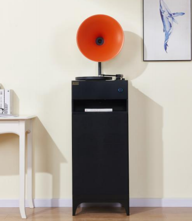 Phonograph USB Radio Modern Record Player Black Deep Green with Complimentary Gifts