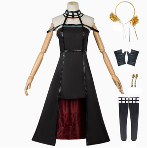 Disfraz de <span class=keywords><strong>Cosplay</strong></span> de <span class=keywords><strong>Yor</strong></span> <span class=keywords><strong>Forger</strong></span>: Diadema, Medias Elásticas hasta el Muslo, Aretes y Vestido Completo para Comic Con - Product Image 1