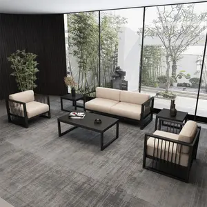 Sofa Ijzeren Frame Nordic Klein Appartement Modern Eenvoudig Ijzeren Dubbel Drie Kantoor Sofa Set Meubels Woonkamer Woonkamer Sofa