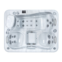 VIRLUX Spa Moderne Écologique pour 2 Adultes + 1 Chaise Longue, 25 Jets de Massage pour la Détente dans un Petit Jardin, Bain à Remous Hydrothérapie