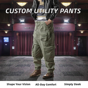 Overoles de Trabajo Personalizados de Algodón para Hombre, Cintura Elástica, Corte Recto, Cintura Media, Ajuste Holgado, Cierre Completo con Bolsillos Utilitarios - Product Image 2